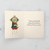 Kerststal Onbevlekte Maagd Maria Jezus Poinsettia' Feestdagen Kaart (Binnen)