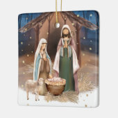 Kerststal op maat voor Kerstmis Keramisch Ornament (Links)