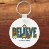 Kerststal Ornament Sleutelhanger (Voorkant)