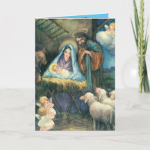 Kerststal Oude Kerst Groetkaart