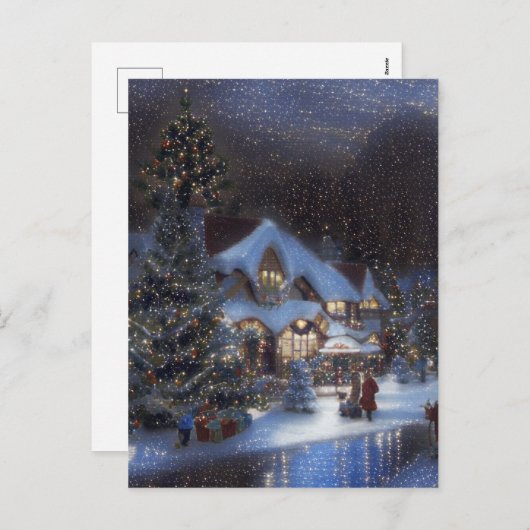 Kerststal Oude Sterrennacht Feestdagenkaart (Voorkant / Achterkant)