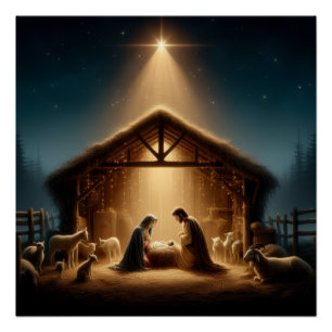 Kerststal Perfect Poster