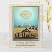 Kerststal "Prettig Kerstfeest & Gelukkig Nieuwjaar Kaart (Gele Bloem)