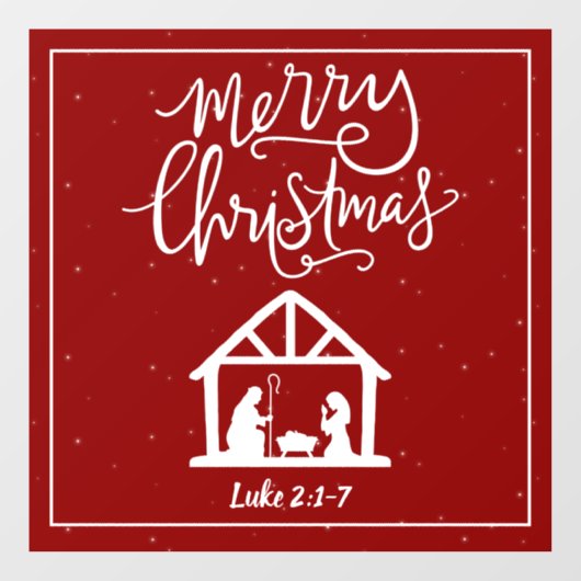 Kerststal Prettig Kerstmis Raamsticker (Vel)