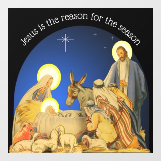 Kerststal Raamsticker (Vel)