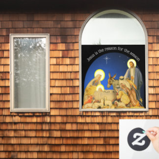 Kerststal Raamsticker