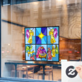 Kerststal   raamsticker (Cafe Raam)