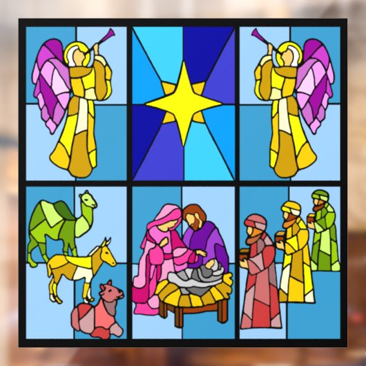 Kerststal raamsticker (Vel 2)