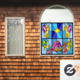 Kerststal   raamsticker