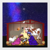 Kerststal Raamsticker (Vel)