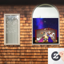 Kerststal Raamsticker