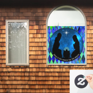 Kerststal Raamsticker
