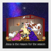 Kerststal Raamsticker (Vel)
