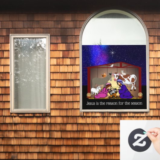 Kerststal Raamsticker (Huis Raam)