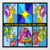 Kerststal   raamsticker (Vel)