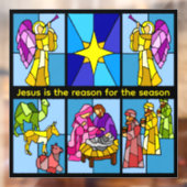 Kerststal   raamsticker (Vel 2)