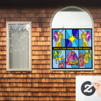 Kerststal raamsticker
