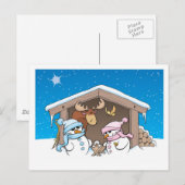 Kerststal scene feestdagenkaart (Voorkant / Achterkant)