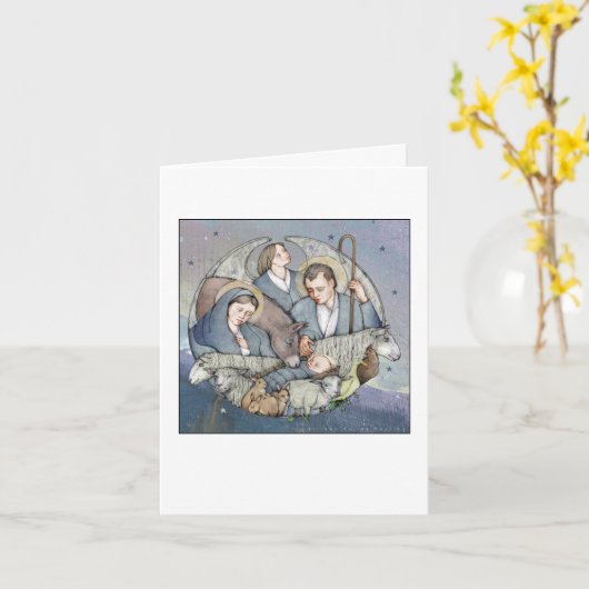 Kerststal Scene Kaart (Gele Bloem)