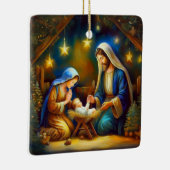 Kerststal scène keramisch ornament (Rechts)