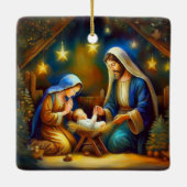 Kerststal scène keramisch ornament (Achterkant)