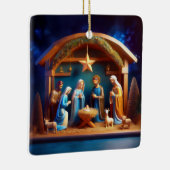 Kerststal scène keramisch ornament (Rechts)