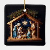 Kerststal scène keramisch ornament (Achterkant)