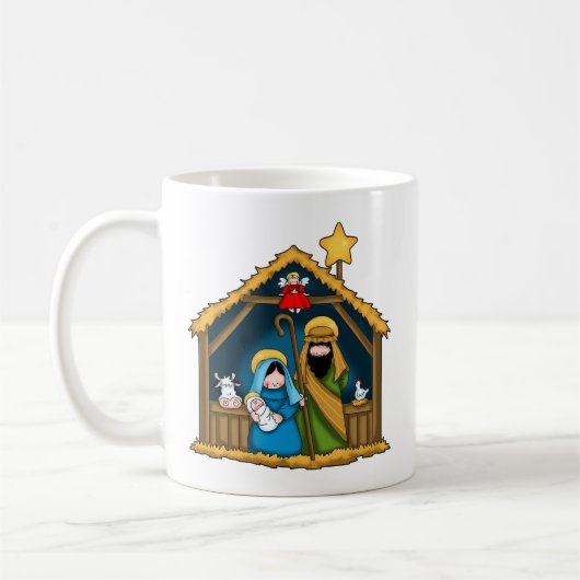 kerststal scène koffiemok (Links)