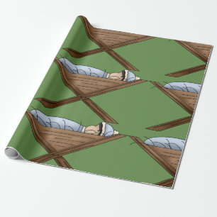 Kerststal scène met baby Jezus in de kribbe Cadeaupapier