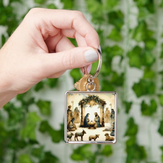 Kerststal scène sleutelhanger (Hand)