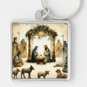 Kerststal scène sleutelhanger (Voorkant)