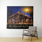 Kerststal scène 'The Reason for the Season' Wandkleed (In Situ (horizontaal))