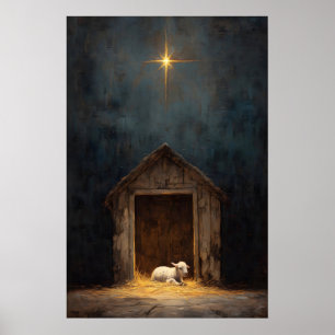 Kerststal Schaap Kerststal Kunst Jezus Kunstwerk Poster