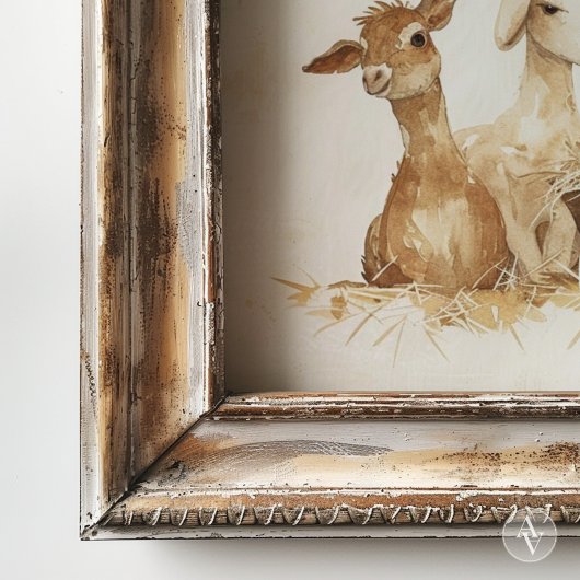  kerststal schilderij Mama met Baby Poster