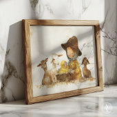  kerststal schilderij Mama met Baby Poster