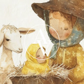  kerststal schilderij Mama met Baby Poster