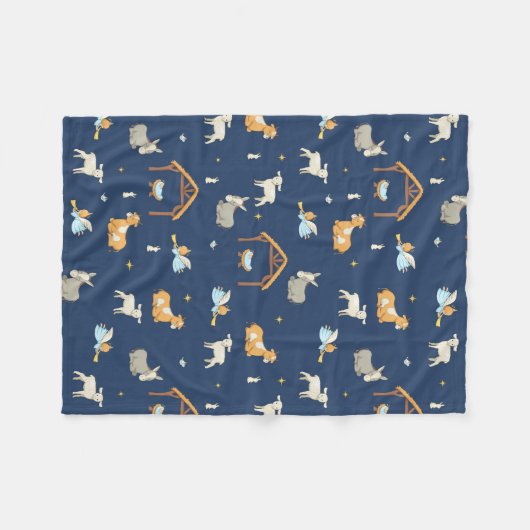 Kerststal Soft Fleece Kerstdeken Deken (Voorkant (Horizontaal))