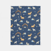 Kerststal Soft Fleece Kerstdeken Deken (Voorkant)