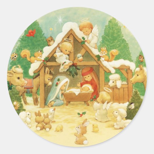 Kerststal Sticker (Voorkant)