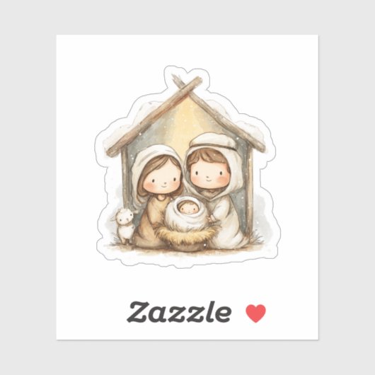 Kerststal Sticker (Vel)