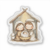 Kerststal Sticker (Voorkant)