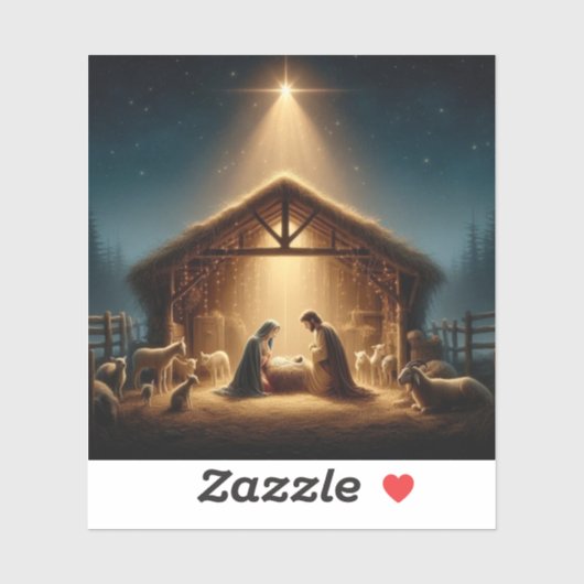 Kerststal Sticker (Vel)