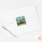 Kerststal stockillustratie vierkante sticker (Envelop)
