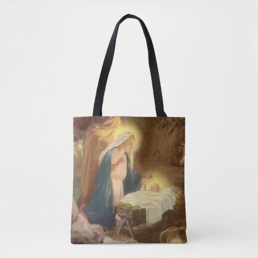 Kerststal uit grootmoeders tijd, Maria Jozef kindj Tote Bag (Voorkant)