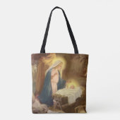 Kerststal uit grootmoeders tijd, Maria Jozef kindj Tote Bag (Achterkant)