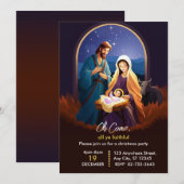 Kerststal Uitnodiging Religieuze Kerst Uitnodiging (Voorkant / Achterkant)