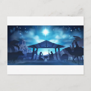 kerststal van geboorte feestdagenkaart