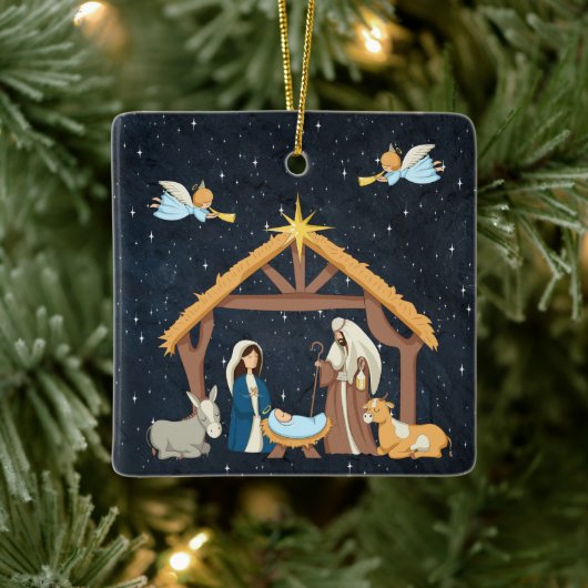 Kerststal van het Christuskind Keramisch Ornament (Boom)