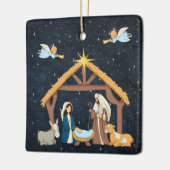 Kerststal van het Christuskind Keramisch Ornament (Links)