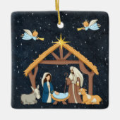 Kerststal van het Christuskind Keramisch Ornament (Voorkant)